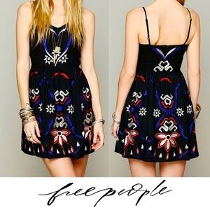 Free People Embroidered Fit and Flare Dress Size 6